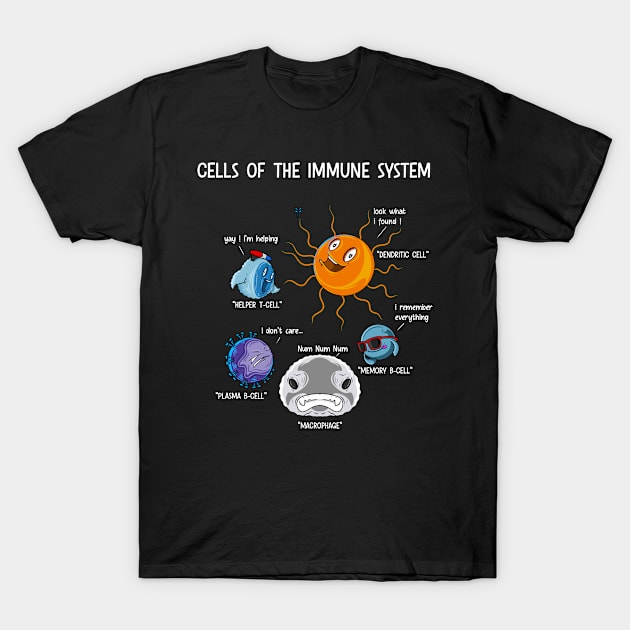 Cells Of The Immune System Science Fan Biology T-Shirt by Funnyawesomedesigns